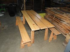 *Bench and Table Set Comprising of Table with Folding Legs and Two Folding Benches