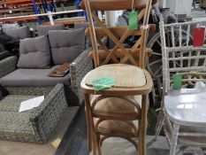 *Three Light Oak Cross Back Chairs