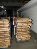 *Stillage Containing 16 Pine Tables with Folding Legs