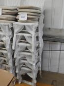 *6 Chiavari Stackable Lime Washed Chairs with Upholstered Seat Pads