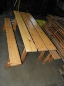 *Bench and Table Set Comprising of Table with Folding Legs and Two Folding Benches