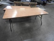 *Eight 90x1800 Trestle Style Tables with Folding Legs