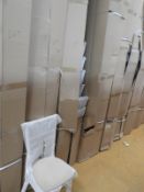 *12 Chiavari Lime Washed Chairs with Upholstered Seat Pads