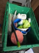 *Box of Assorted Cleaning Materials; Fluids, Cloths,
