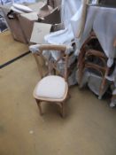 *6 Oak Crossback Stackable Chairs with Upholstered Seats Pads