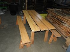 *Bench and Table Set Comprising of Table with Folding Legs and Two Folding Benches
