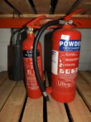 *Dry Powder and a CO2 Fire Extinguishers