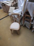 *6 Oak Crossback Stackable Chairs with Upholstered Seats Pads