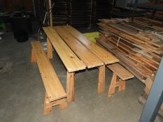*Bench and Table Set Comprising of Table with Folding Legs and Two Folding Benches