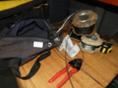 *Toolbag Containing 3 Rolls of Wire Rope and a Pair of Heavy Duty Wire Rope Cutters