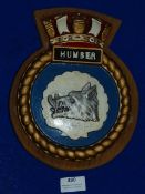 Metal Navy Plaque on Wood 24.5cm