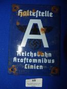 Third Reich Railway Sign 17x12cm