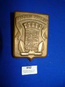 Brass French Navy Plaque 12.5cm high