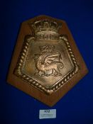 Brass Navy Plaque 22cm