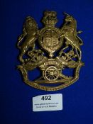 Brass Artillery Shako Plate