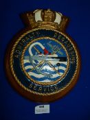 Resin on Wood Admiral Degaussing Service Plaque 25cm