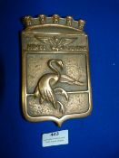 Brass French Navy Plaque 16.5cm high