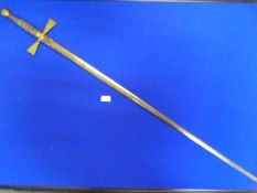 Masonic Sword with Engraved Blade and Chagrin Grip Marked 