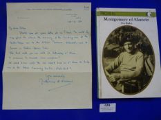 Signed Letter from General Montgomery dated 1964, with Copy of Montgomery of Alamein