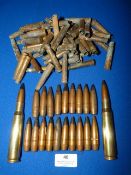 Inert 50 Caliber Rounds and Quantity of Armour Piercing 50 Caliber Bullet Heads 303 Cases
