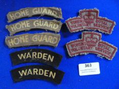 Home Guard WRVS & ARP Cloth Shoulder Tags