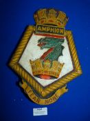 Metal Navy Plaque 25cm high