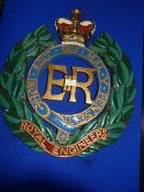 Large Metal Royal Engineers Plaque ~56x49cm