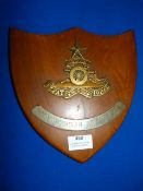 Brass on Wood Royal Indian Artillery Plaque 23cm high