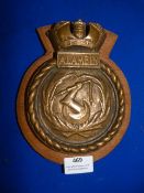 Brass Alamein Plaque 20cm high