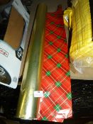 *Roll of Double Sided Golden Tartan Wrapping Paper