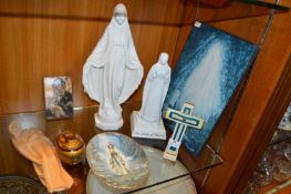 Religious Items; Virgin Mary Statuettes, Icons, Cr