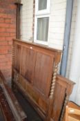Edwardian Oak Barley Twist Bed Frame