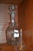 Georgian Cut Glass Decanter and Funnel