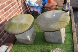 Two Garden Toadstools