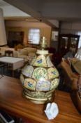 Vintage Kashmir Hand Painted Lamp