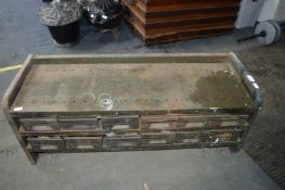 Vintage Metal Tool Storage Cabinet with 12 Drawers