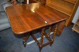 Edwardian Oak Barley Twist Drop Leaf Table