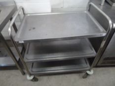 * Hostess trolley 3 tier hostess trolley on castors. 830w x 510d x 940h