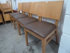 * 12 x chairs beech frame with mushroom upholstery