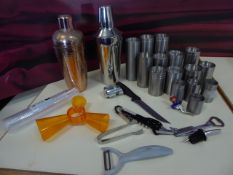 * cocktail shakers/spirit and wine mixers/misc bar items 20+ items