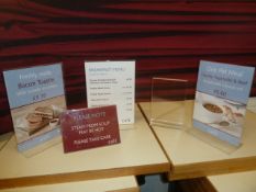 * plastic POS stands x 10