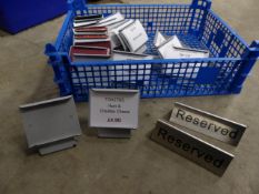 * reserved signs/buffet labels