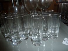 * shot glasses x 16 and misc glassware