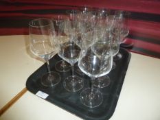 * Selection of wine glasses approx 12