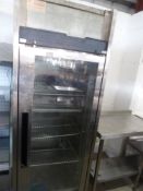 * Williams rear loading chiller 2 door (front door glass) rear loading refrigerated unit on castors.
