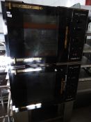 * Tom Chandley Convect TC-5 electric double bakery oven on stand. 5 grids in each. 3 phase. 1000w x