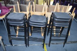 Ten Metal Framed Stacking Stools