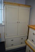*Oak Double Wardrobe on Two Drawer Base