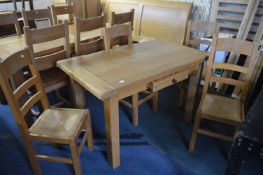 Rustic Style Oak Table and Four Chairs