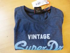 *Superdry Vintage Size: 38 Dark Blue Crew-Neck Top